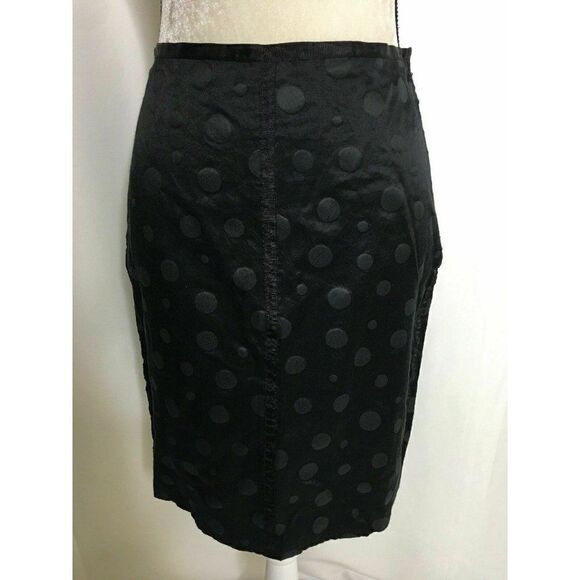 White Warren Womens Solid Black Polka Dot Silk Cotton Mini Skirt Size 2 xs - Picture 1 of 6